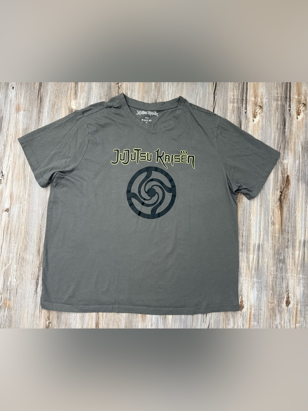 Jujutsu Kaisen Men’s 2XL Gray Graphic Logo Crew Neck Cotton Primark T-Shirt